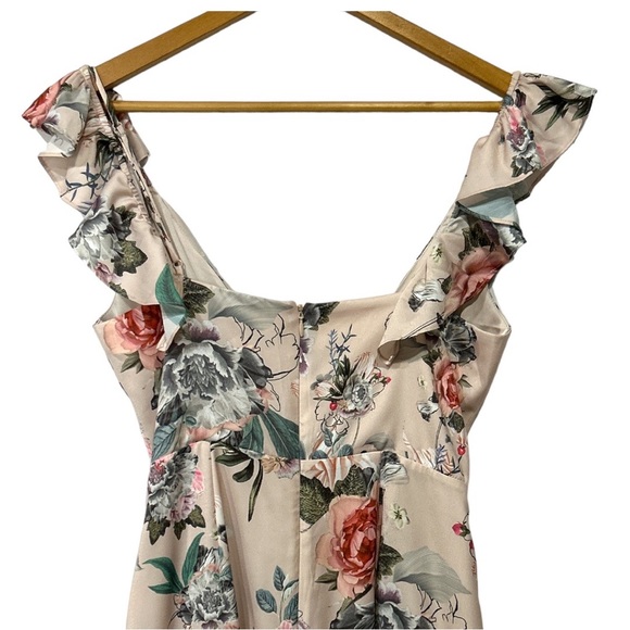 Revolve Majorelle Salsa Dress Blush Pink Floral Print Mini Dress Ruffled Medium - Picture 8 of 16